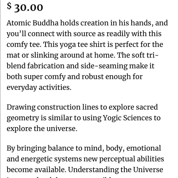 Unisex Yoga T Shirt Atomic Buddha RocketBuddha - Picture 3 of 14